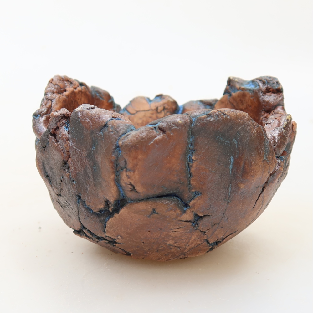 Ceramiczna muszla 9 x 9 x 6 cm, kolor niebieski