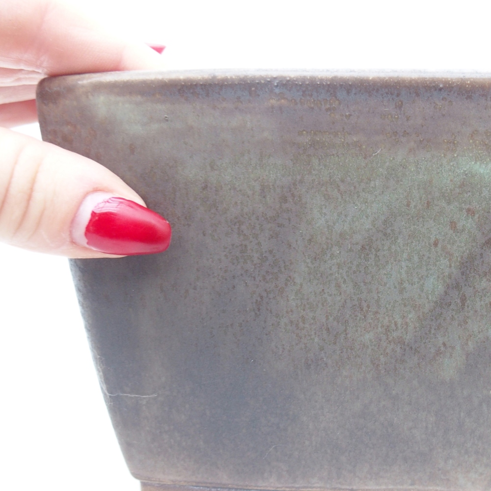 Ceramiczna miska na bonsai 16 x 16 x 10 cm, zielona