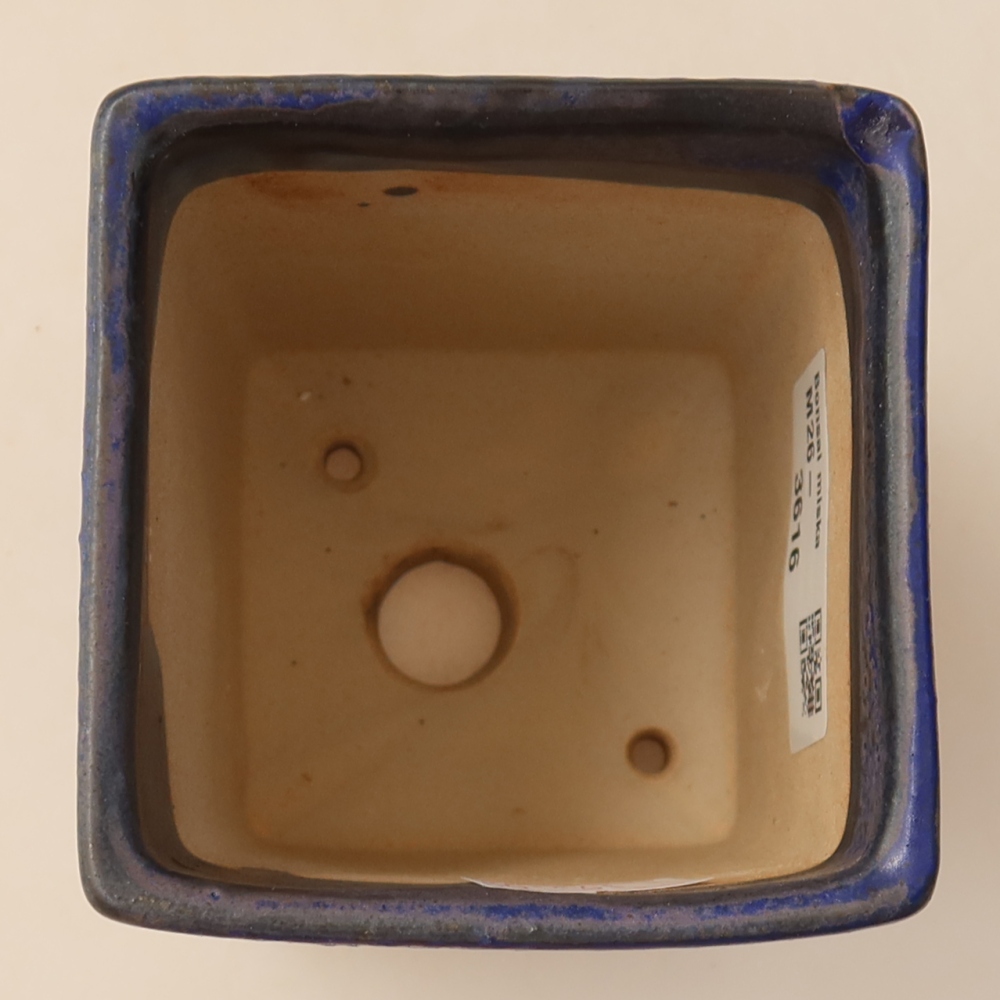 Ceramiczna miska do bonsai 7,5 x 7,5 x 10 cm, kolor niebieski