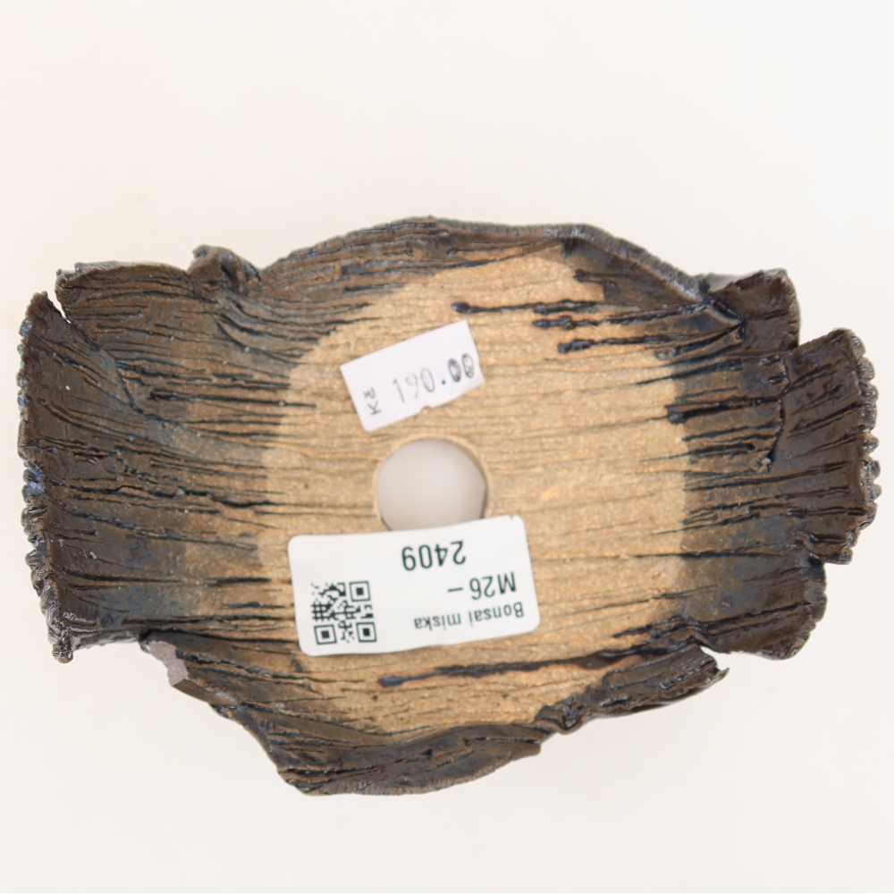 Ceramiczna skorupa  11 x 8,5 x 6,5 cm, kolor czarno-zielony