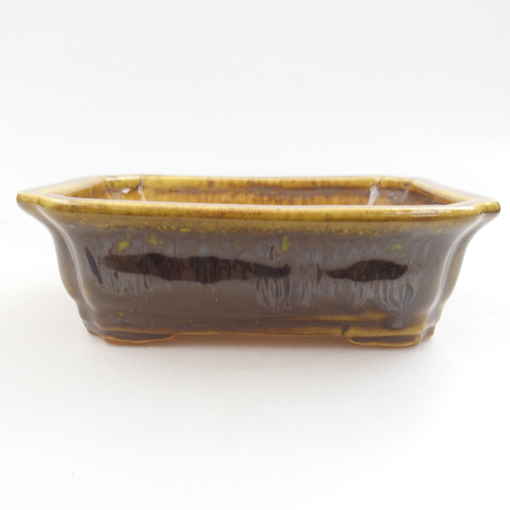 Ceramiczna miska bonsai 13 x 10,5 x 4 cm, kolor Żółty