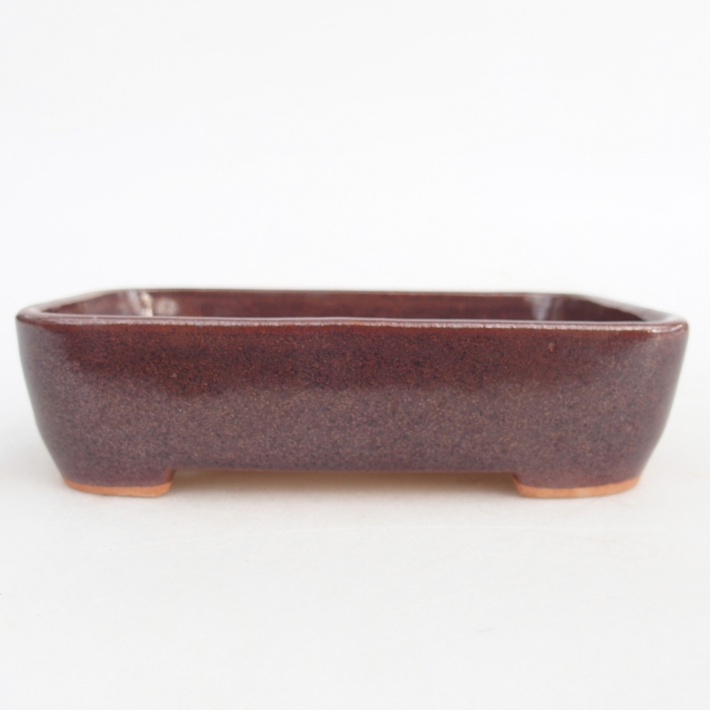 Ceramiczna miska do bonsai 12,5 x 9,5 x 3,5 cm, brązowa