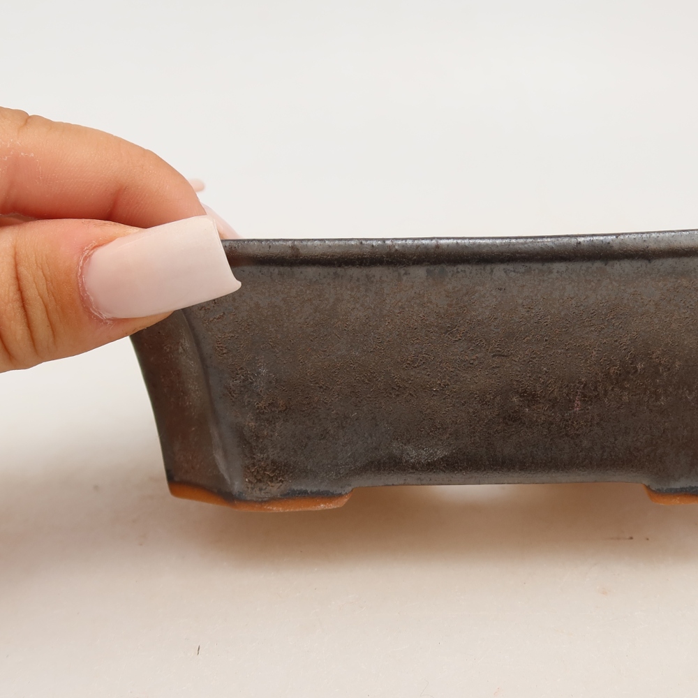 Ceramiczna miska do bonsai 13,5 x 11 x 4 cm, kolor metaliczny