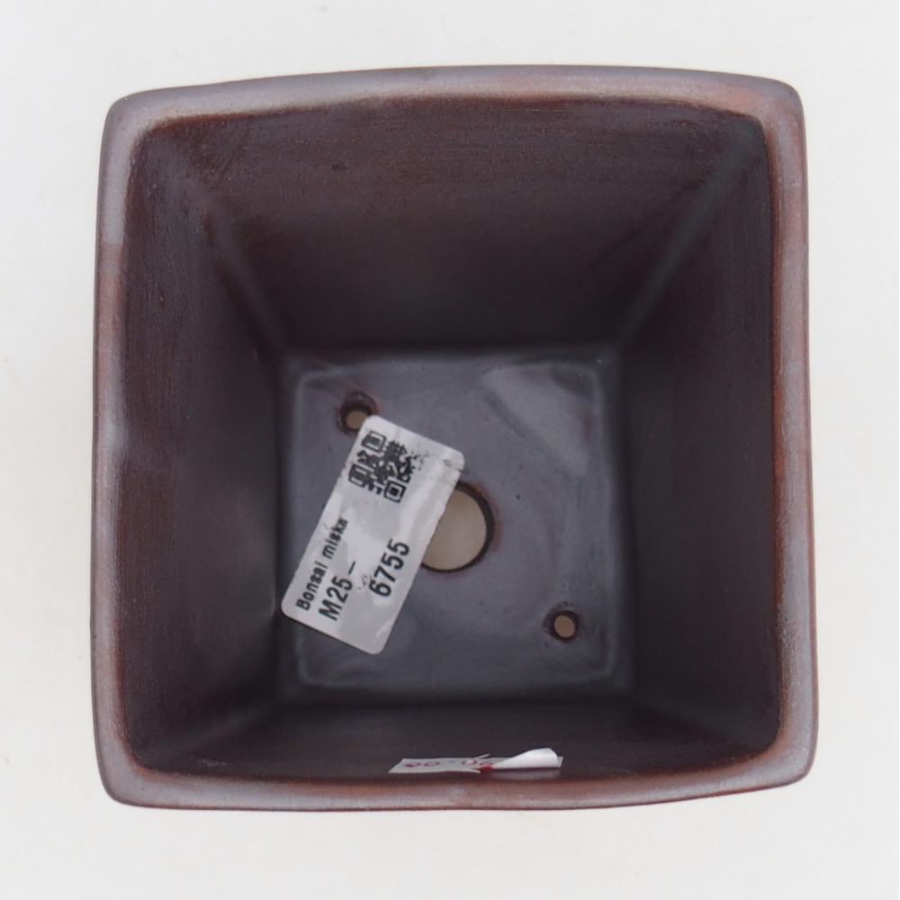 Ceramiczna miska na bonsai 9 x 9 x 12,5 cm, kolor metaliczny