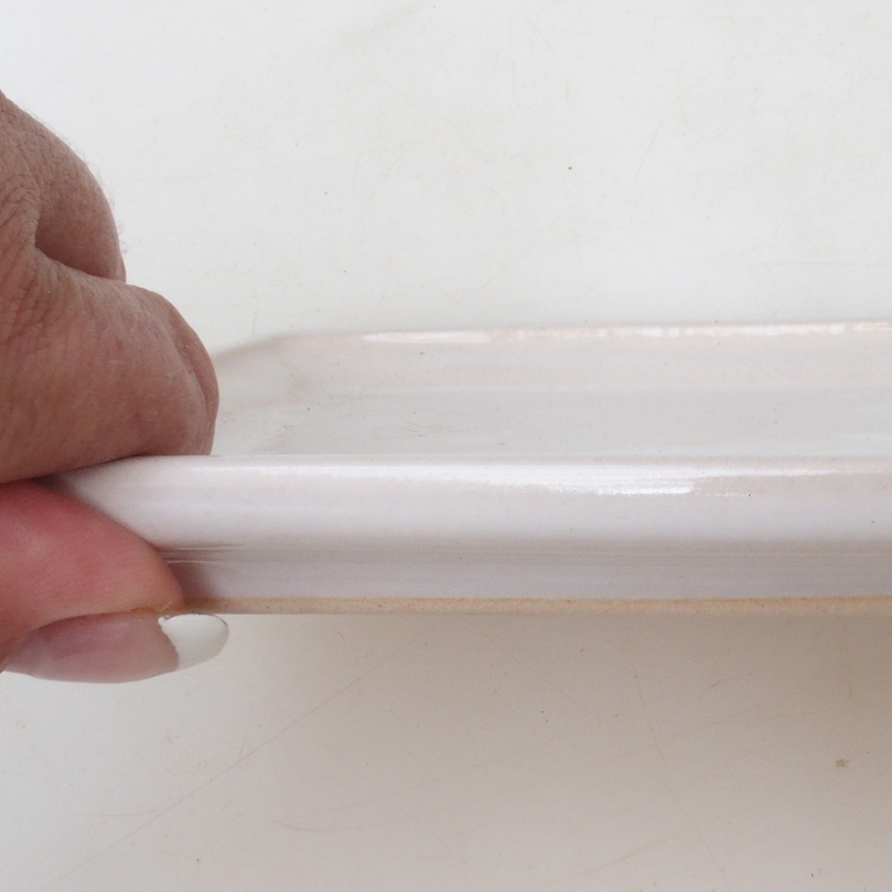 Bonsai bowl prostokątny 19,5 x 14 x 1,5 cm - biały