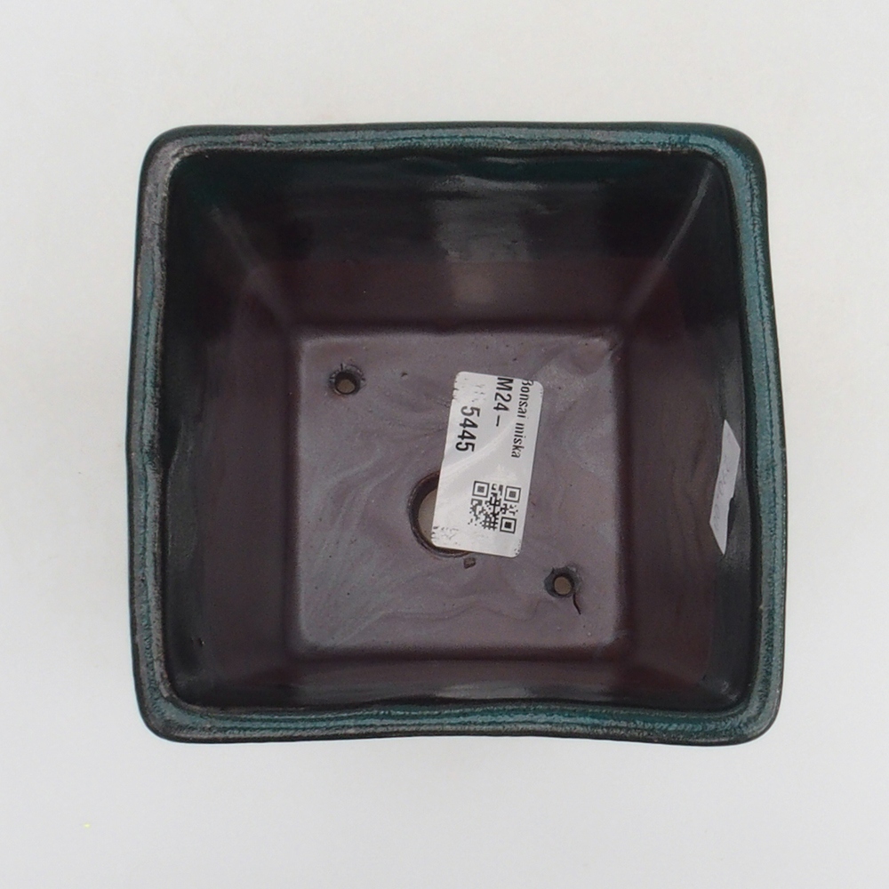 Ceramiczna miska bonsai 10,5 x 10,5 x 10,5 cm, kolor zielony