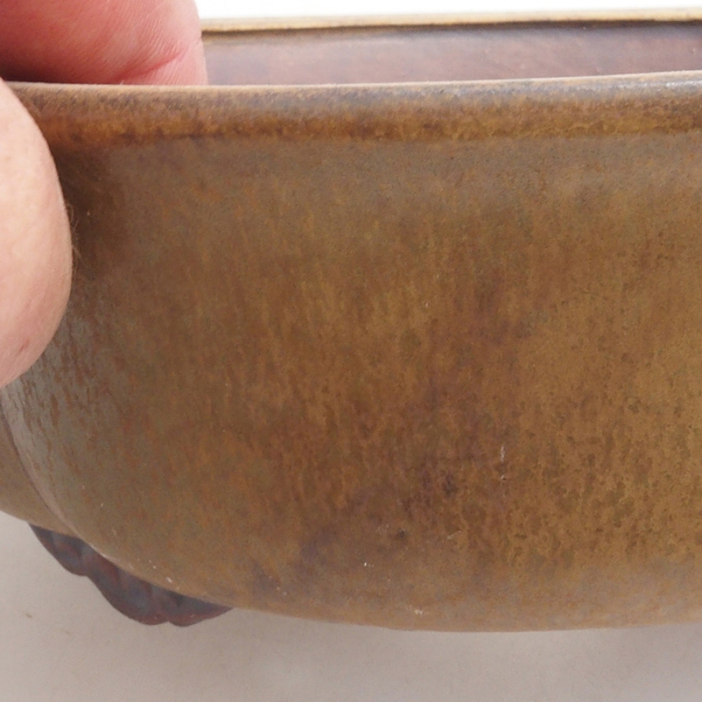 Ceramiczna miska do bonsai 18 x 17 x 6 cm, kolor brązowy