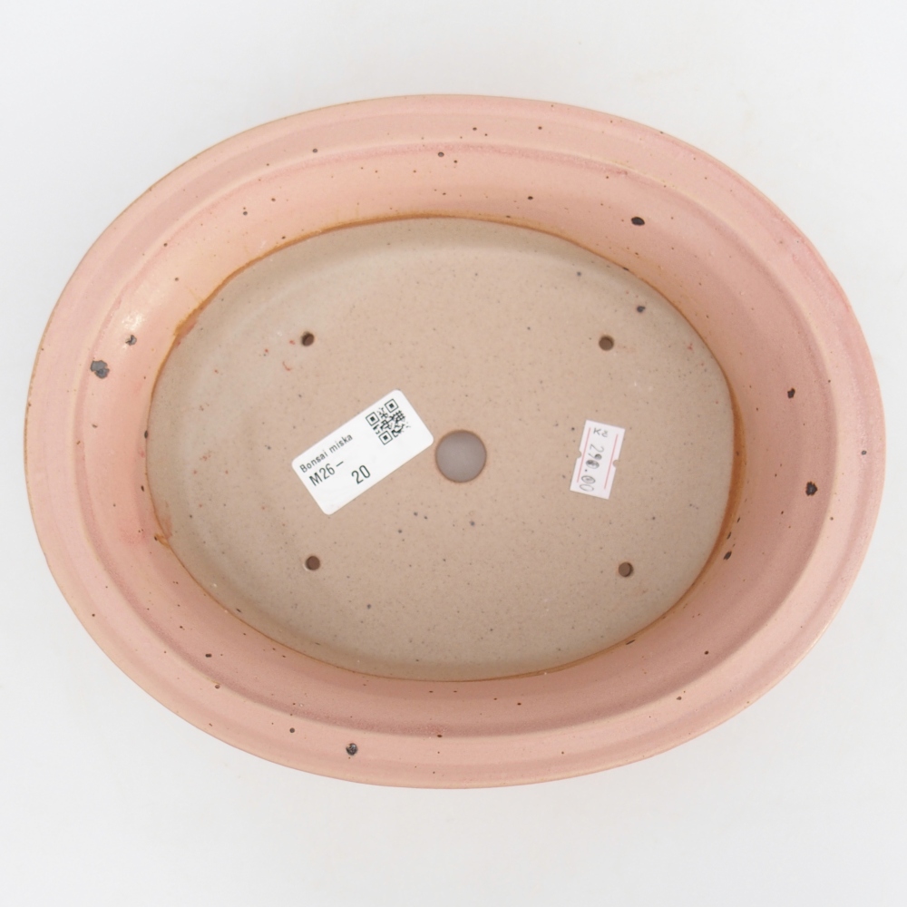 Ceramiczna miska na bonsai 22,5 x 18,5 x 7 cm, różowa