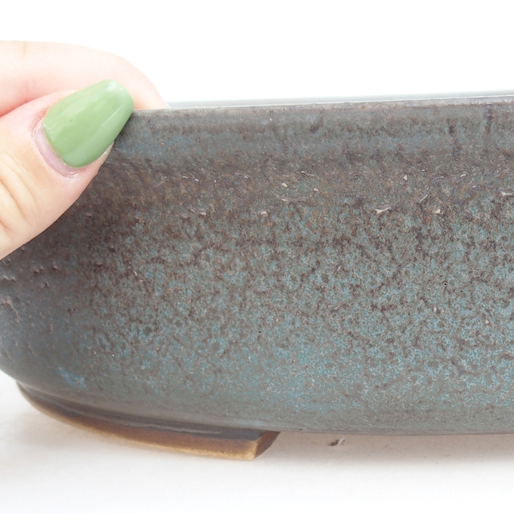 Ceramiczna miska na bonsai 32,5 x 28 x 7,5 cm, kolor niebieski