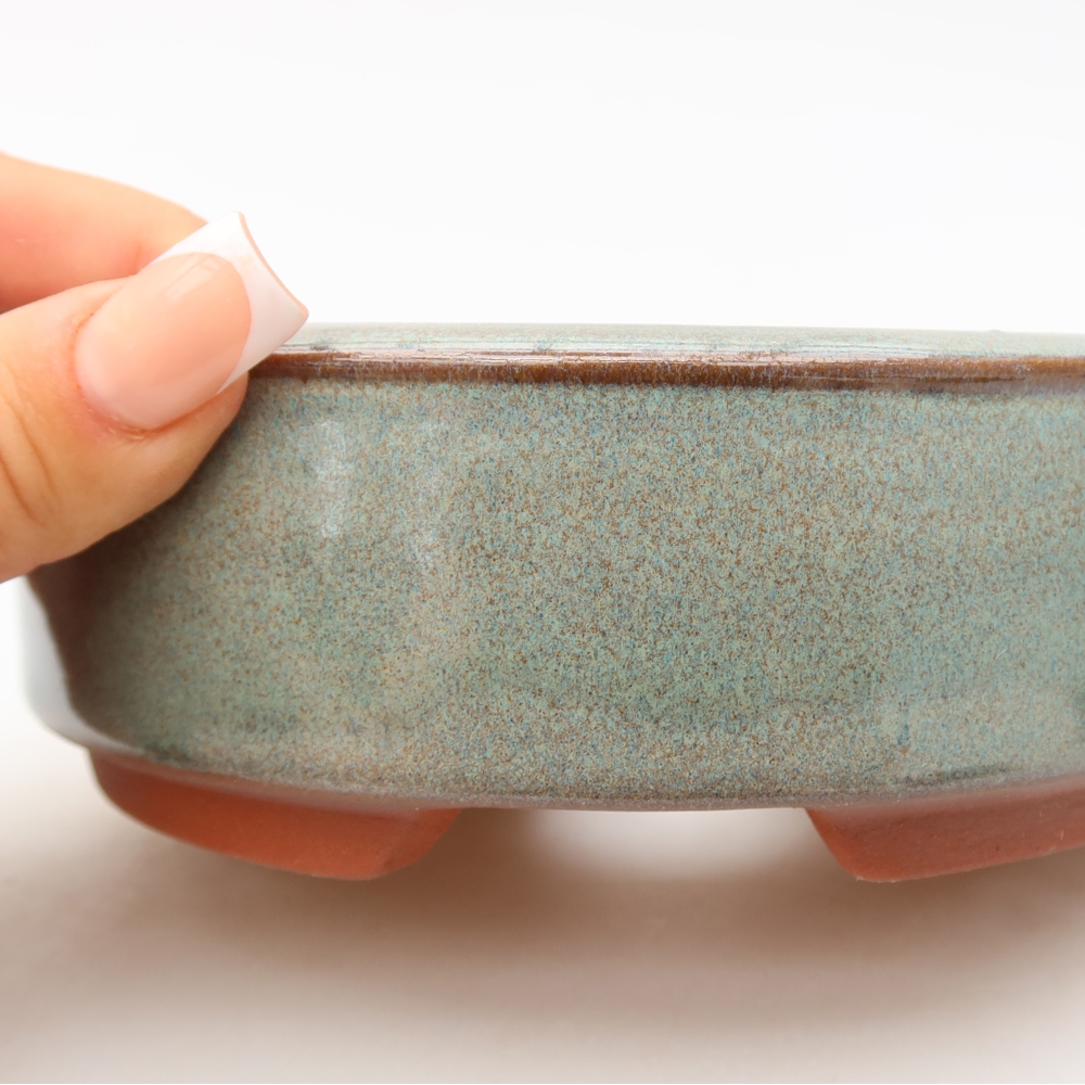Ceramiczna miska do bonsai 15 x 15 x 5 cm, zielona
