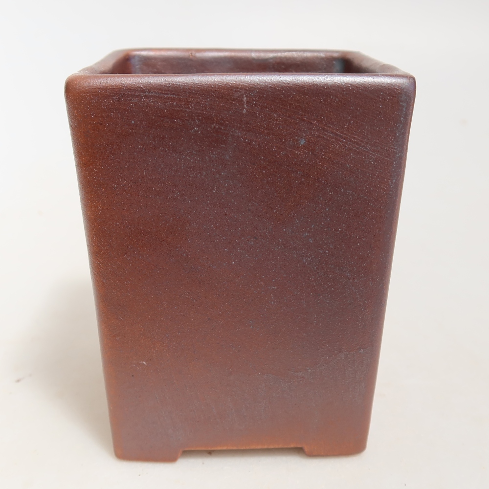 Ceramiczna miska do bonsai 7,5 x 7,5 x 9,5 cm, kolor metaliczny