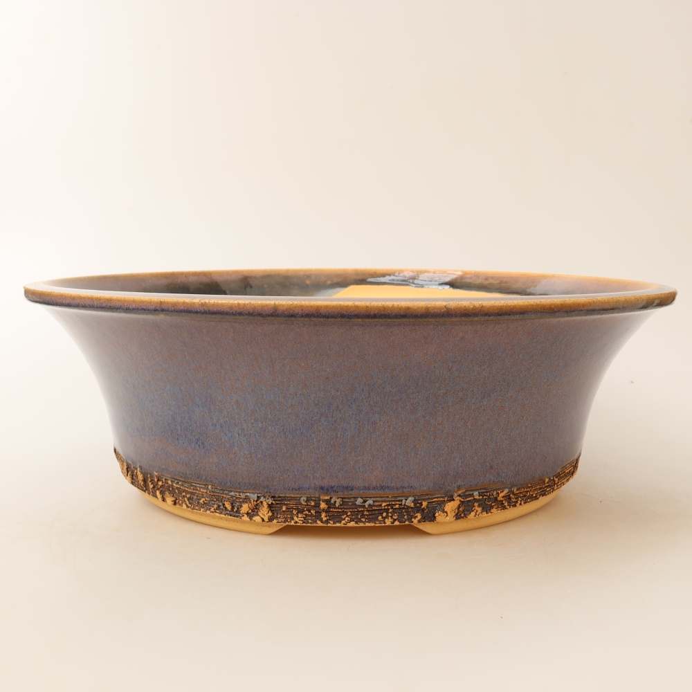 Ceramiczna miska do bonsai 29,5 x 29,5 x 9,5 cm, kolor niebieski