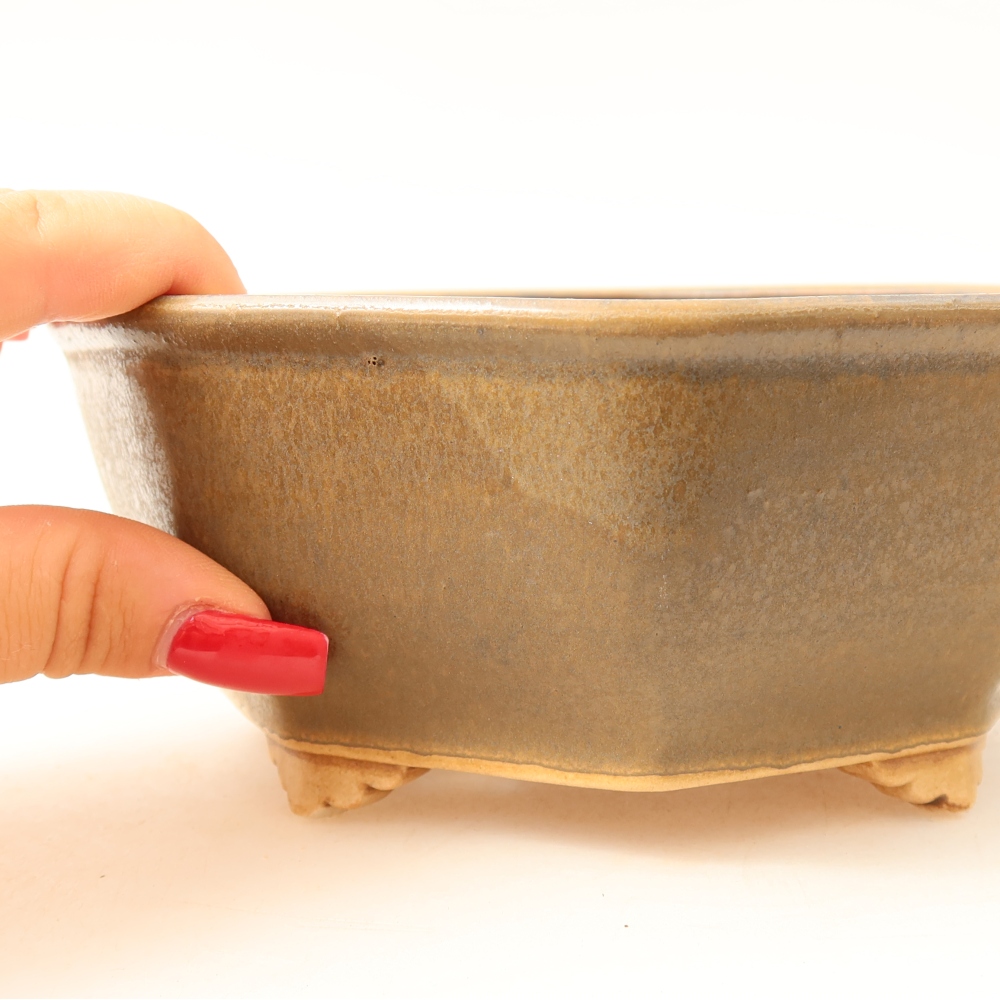 Ceramiczna miska do bonsai 17 x 16 x 6,5 cm, kolor brązowy