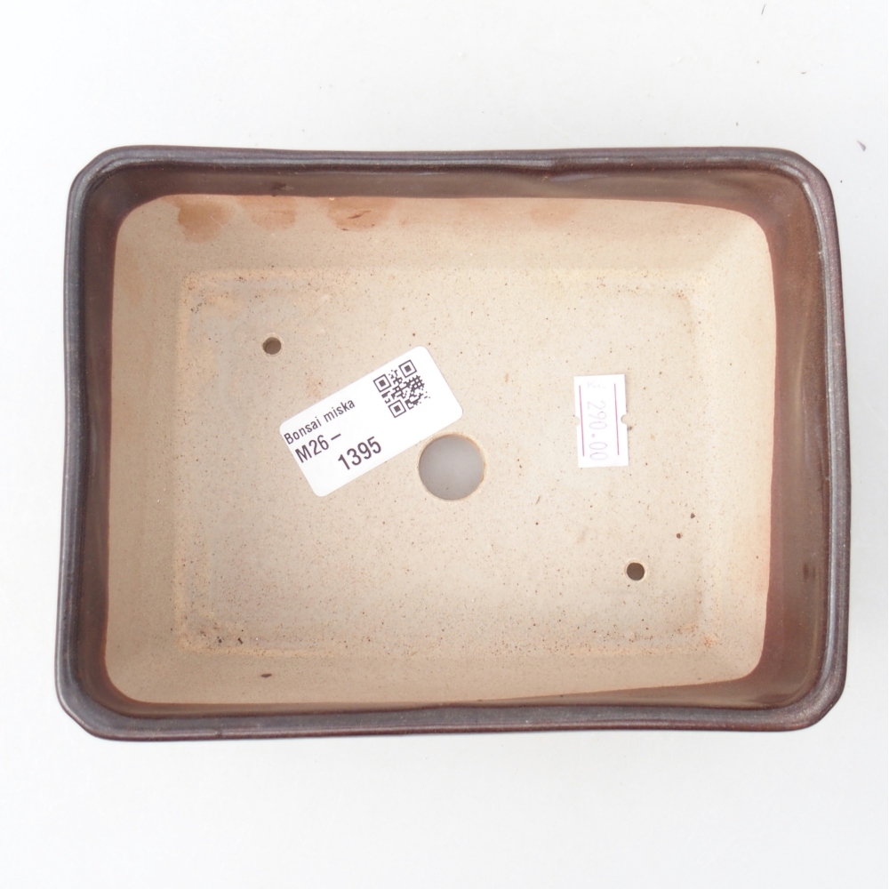 Ceramiczna miska do bonsai 15,5 x 11,5 x 6 cm, brązowa