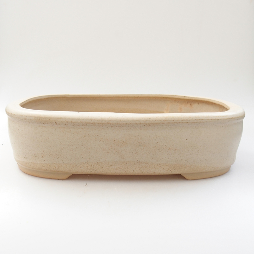 Ceramiczna miska bonsai 31,5 x 26 x 8 cm, kolor beżowy
