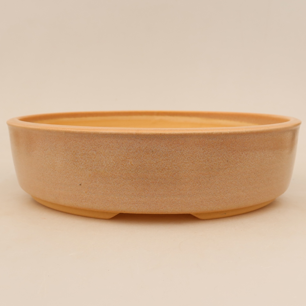 Ceramiczna miska do bonsai 26 x 26 x 6,5 cm, kolor beżowy