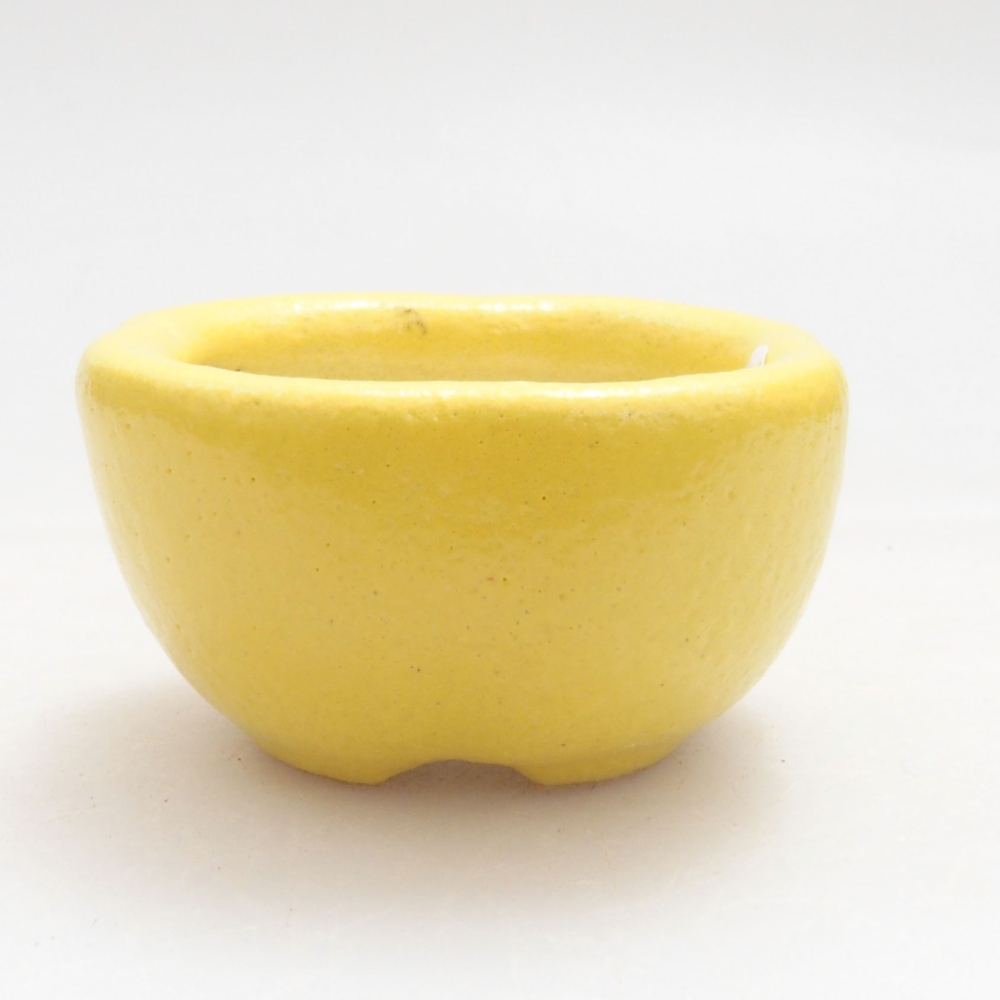 Ceramiczna miska bonsai 4 x 4 x 2 cm, żółta