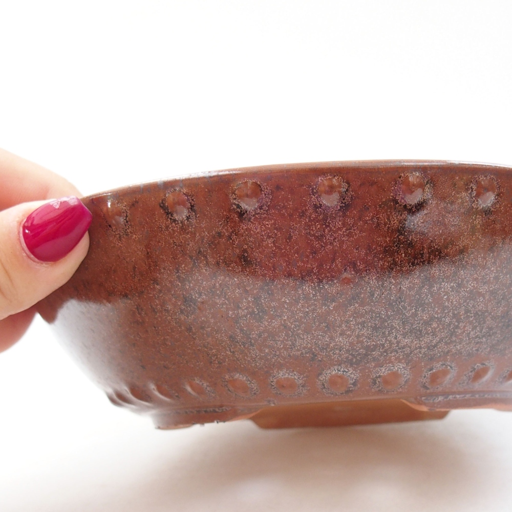 Ceramiczna miska bonsai 17,5 x 17,5 x 5 cm, kolor brązowy