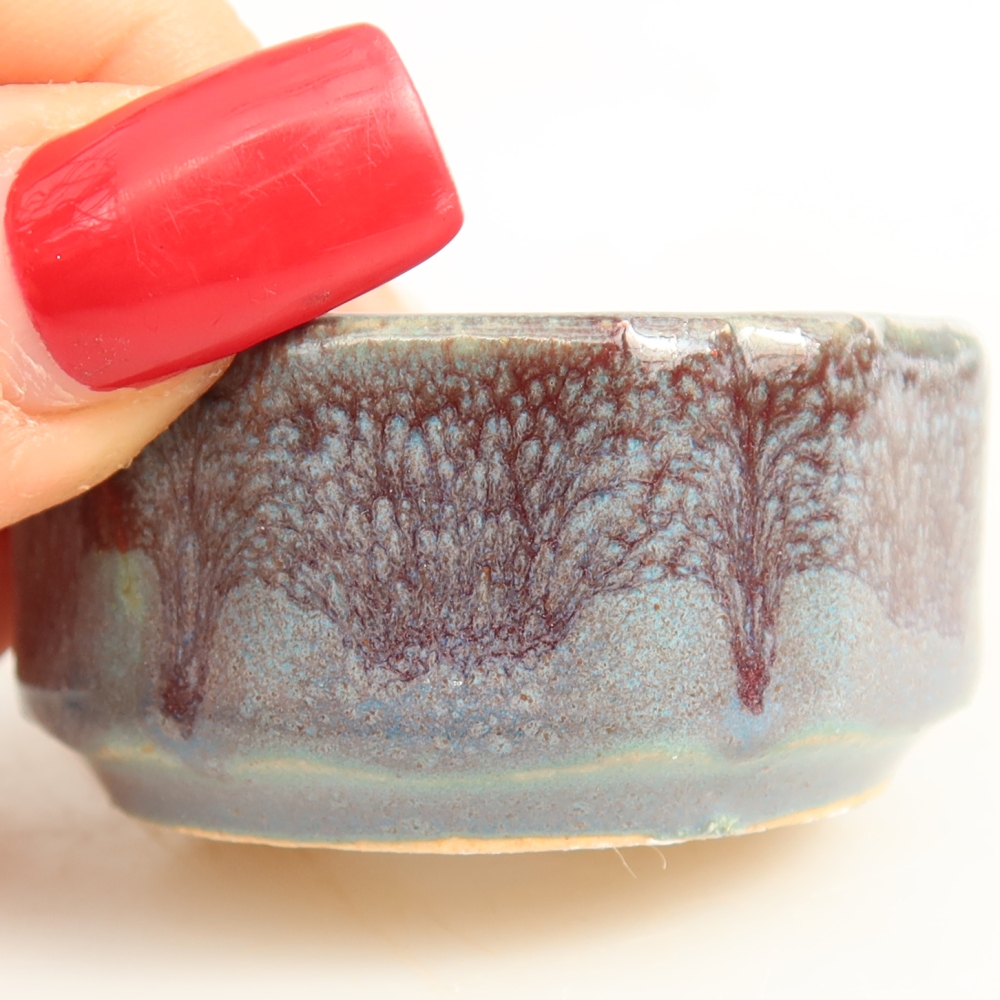 Ceramiczna miseczka do bonsai o wymiarach 5 x 5 x 2,5 cm, kolor szary