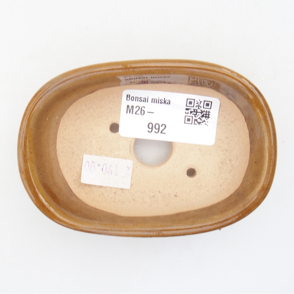 Ceramiczna miska do bonsai 9 x 6,5 x 2,5 cm, brązowa