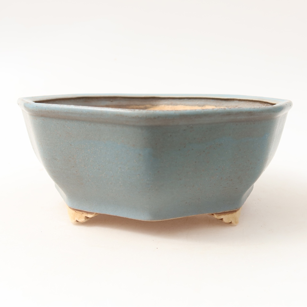 Ceramiczna miska do bonsai 17 x 16 x 6,5 cm, kolor niebieski
