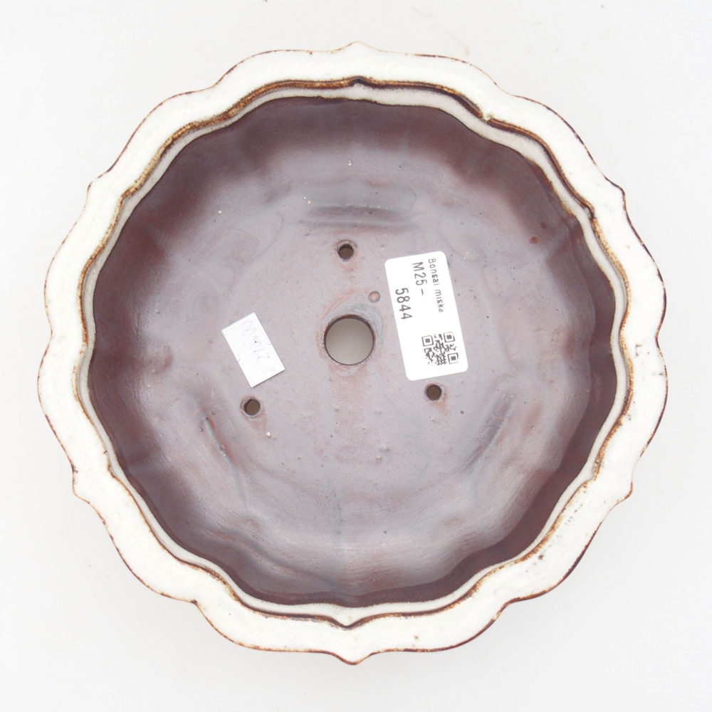 Ceramiczna miska bonsai 18 x 18 x 5 cm, kolor biały