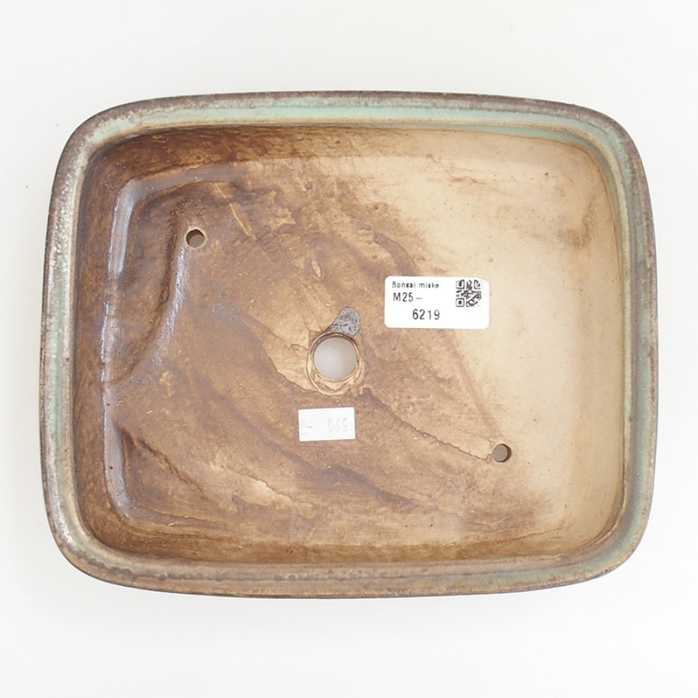 Ceramiczna miska do bonsai 21,5 x 17,5 x 5,5 cm, brązowa