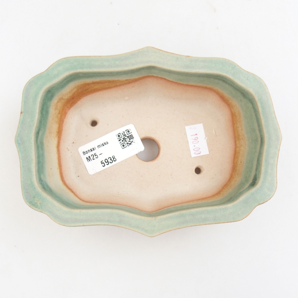 Ceramiczna miska bonsai 15,5 x 11 x 4,5 cm, kolor zielony