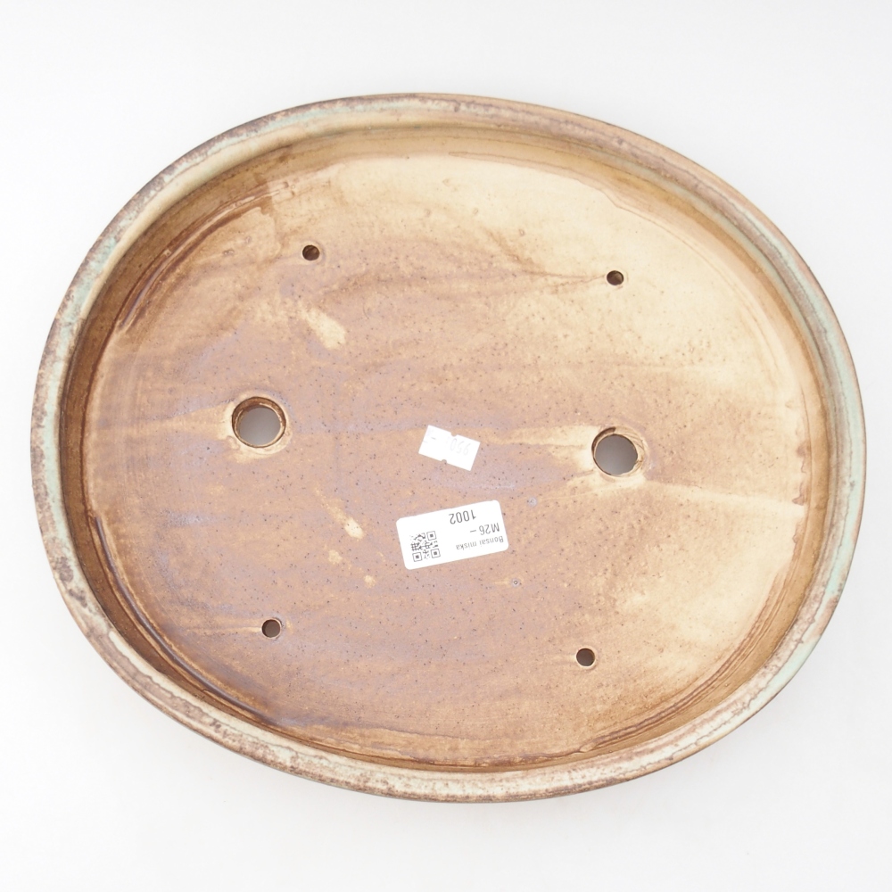 Ceramiczna miska do bonsai 31 x 27 x 4 cm, zielona