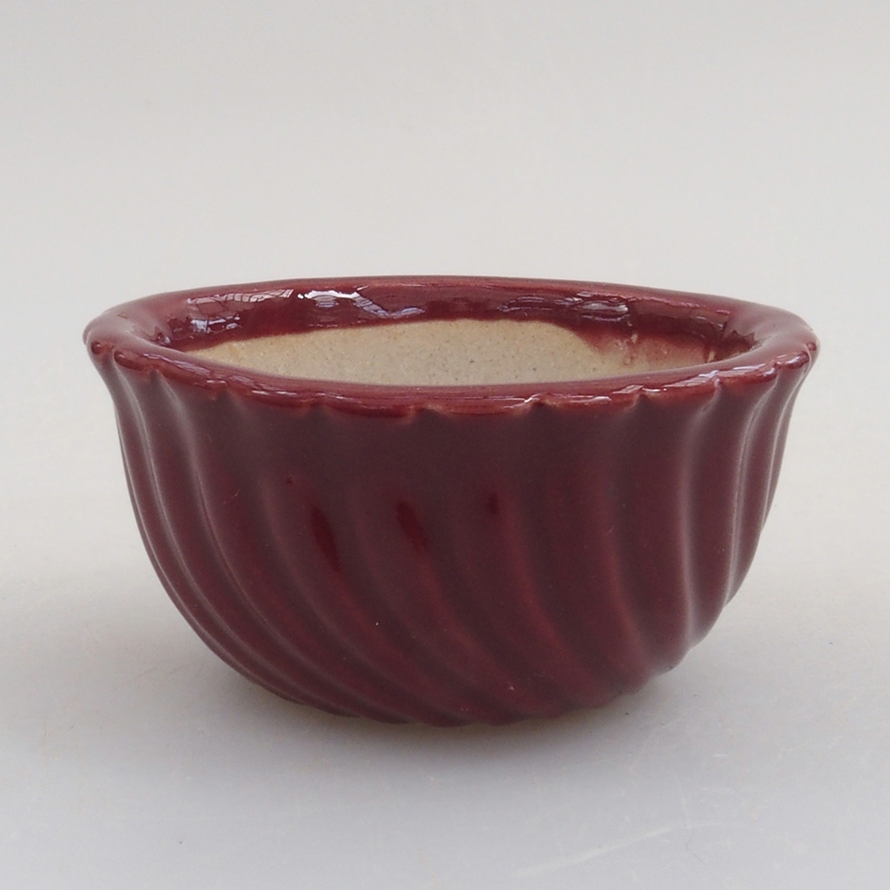 Mini miska bonsai 5 x 5 x 2,5 cm, kolor bordowy