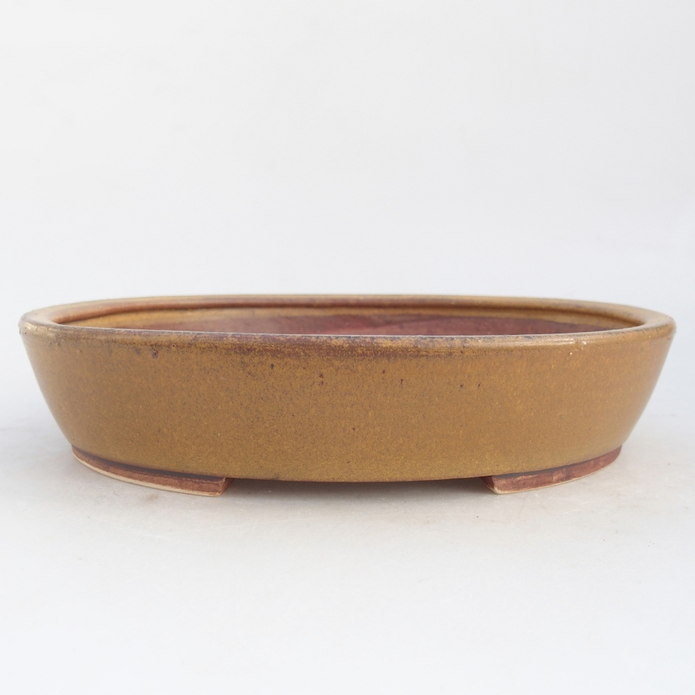 Ceramiczna miska na bonsai 21 x 19 x 4,5 cm, brązowa