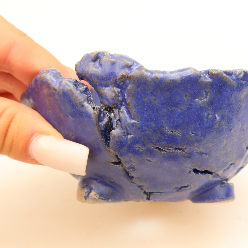 Ceramiczna skorupka  11,5 x 10,5 x 6,5 cm, kolor niebieski