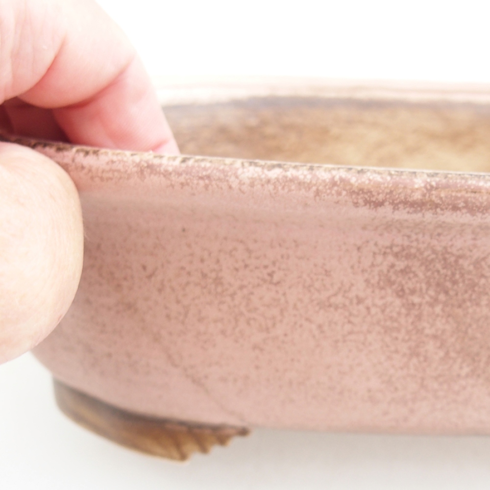 Ceramiczna miska na bonsai 25 x 20,5 x 7 cm, różowa