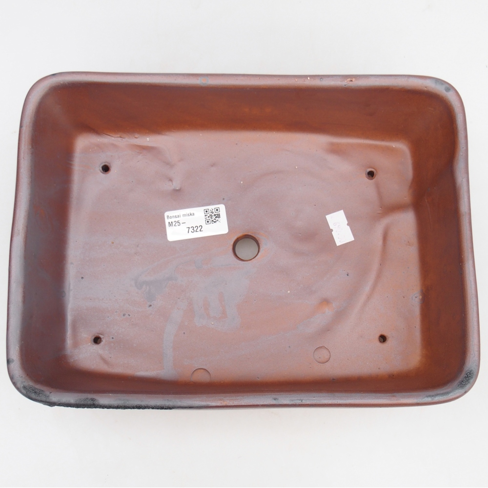 Ceramiczna miska bonsai 26,5 x 19,5 x 8 cm, kolor metaliczny