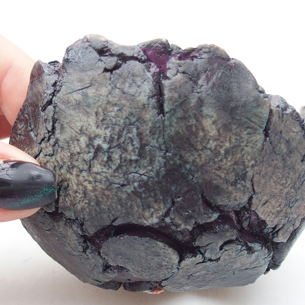 Ceramiczna muszla 9,5 x 8,5 x 6 cm, kolor fioletowy