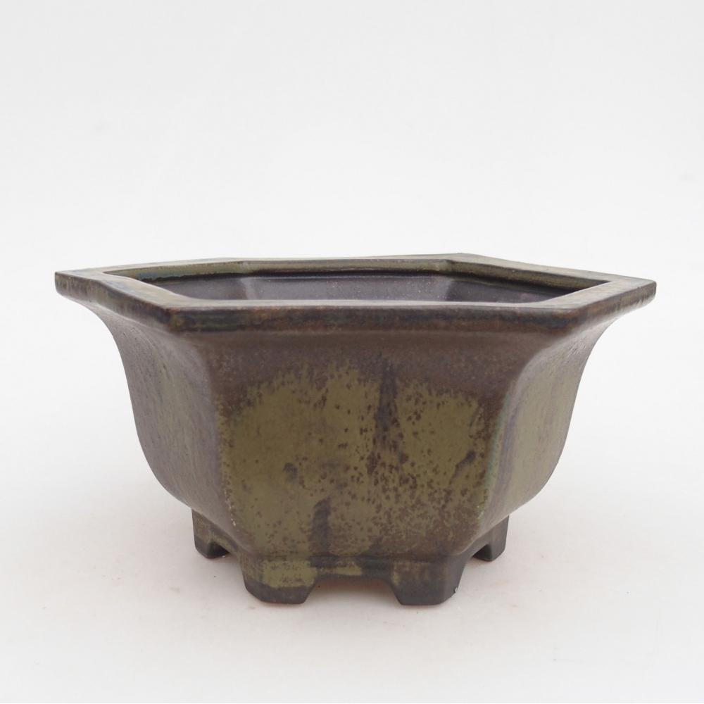 Ceramiczna miska do bonsai 18,5 x 16,5 x 9 cm, brązowa