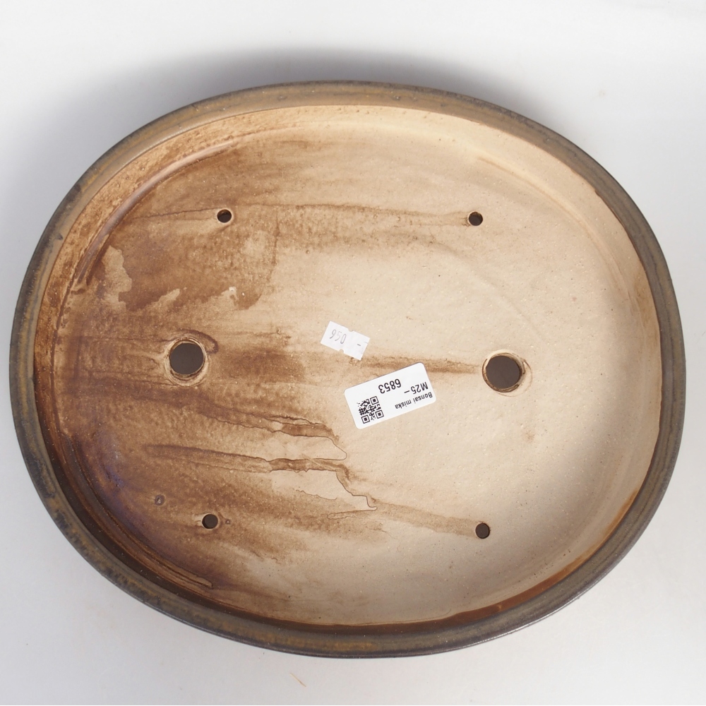 Ceramiczna miska do bonsai 30,5 x 26,5 x 4 cm, brązowa