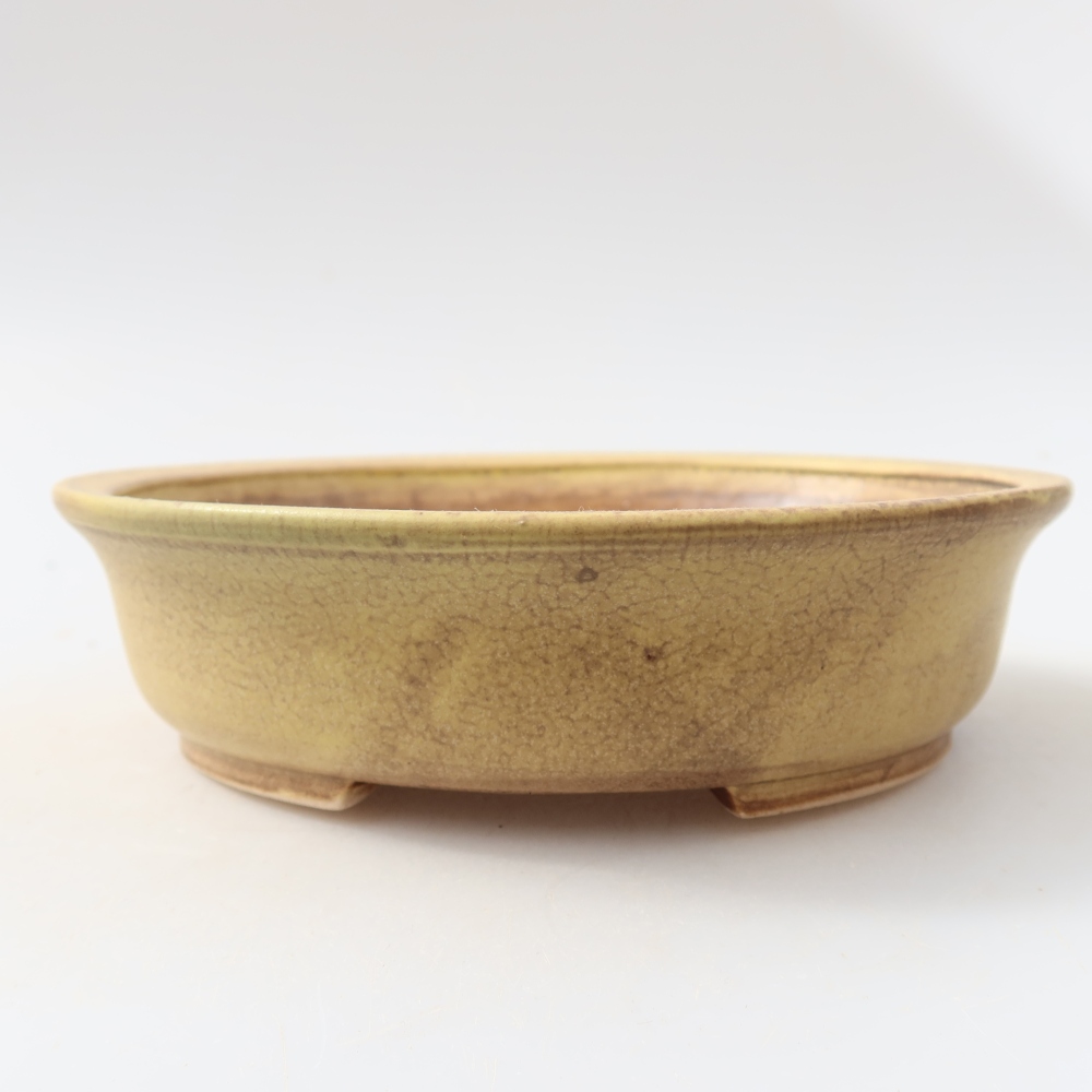 Ceramiczna miska do bonsai 15,5 x 14,5 x 4 cm, kolor żółty