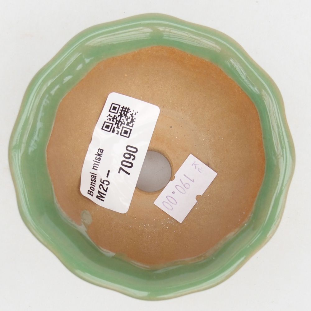 Ceramiczna miska do bonsai 8,5 x 8,5 x 4,5 cm, zielona