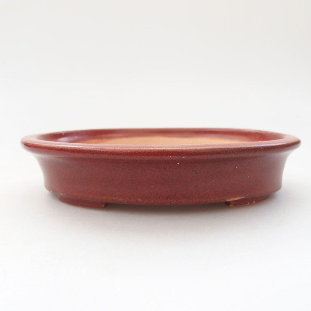 Ceramiczna miska bonsai 13 x 11 x 3 cm, kolor bordowy