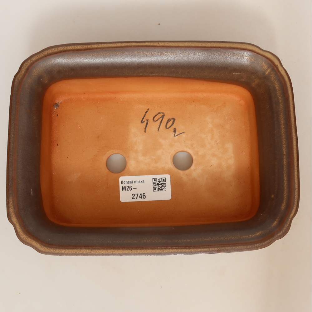 Miska ceramiczna  20 x 15,5 x 5,5 cm, kolor brązowy