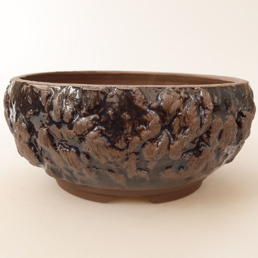 Ceramiczna miska do bonsai 17 x 17 x 8 cm, kolor brązowy