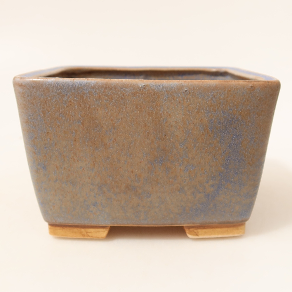 Ceramiczna miska do bonsai 13 x 13 x 8 cm, kolor niebieski