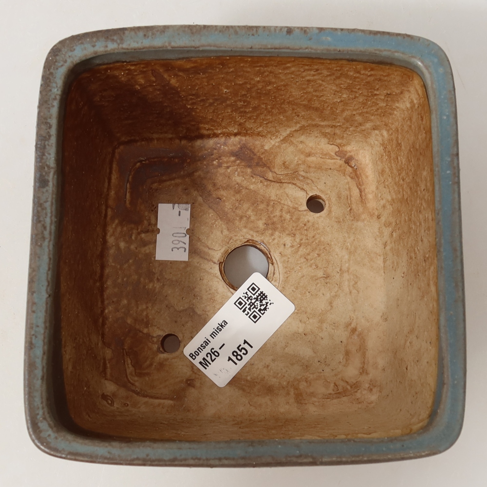 Ceramiczna miska do bonsai 13 x 13 x 8 cm, kolor niebieski