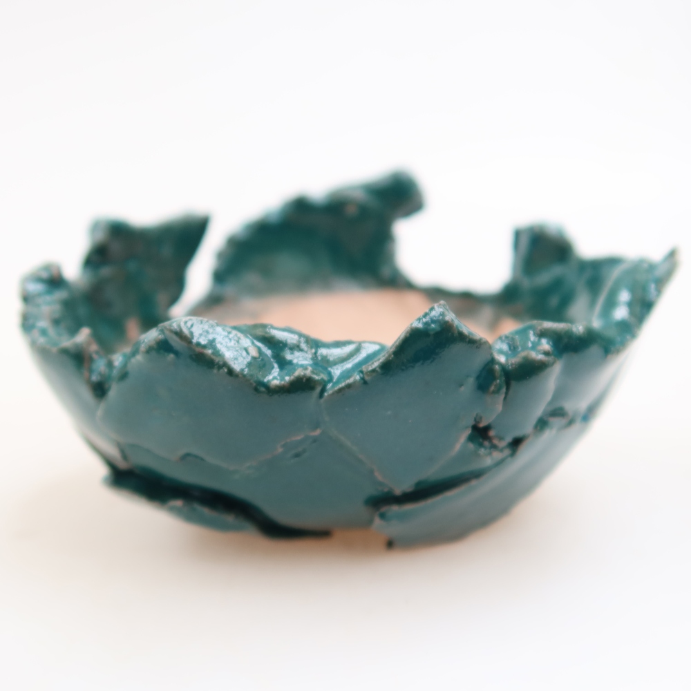 Ceramiczna skorupka  10,5 x 10,5 x 6 cm, kolor zielony