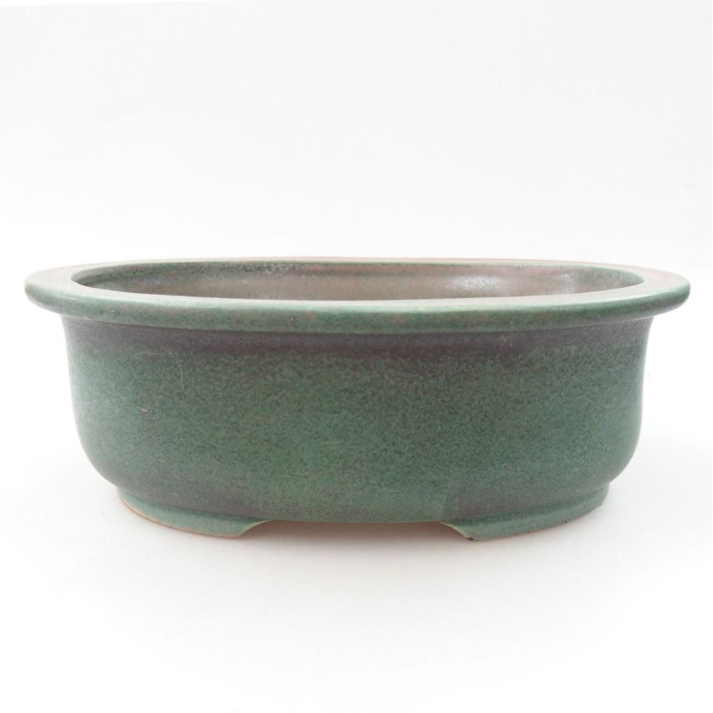 Ceramiczna miska bonsai 23,5 x 19 x 8 cm, kolor zielony