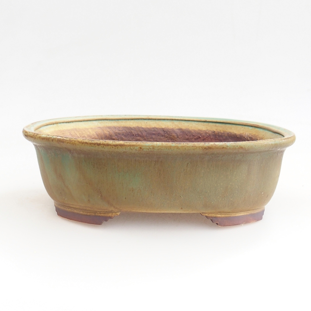 Ceramiczna miska do bonsai 25 x 20,5 x 7 cm, zielona