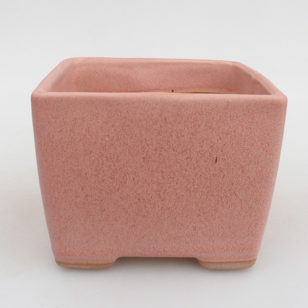 Ceramiczna miska bonsai 11 x 11 x 8,5 cm, kolor różowy