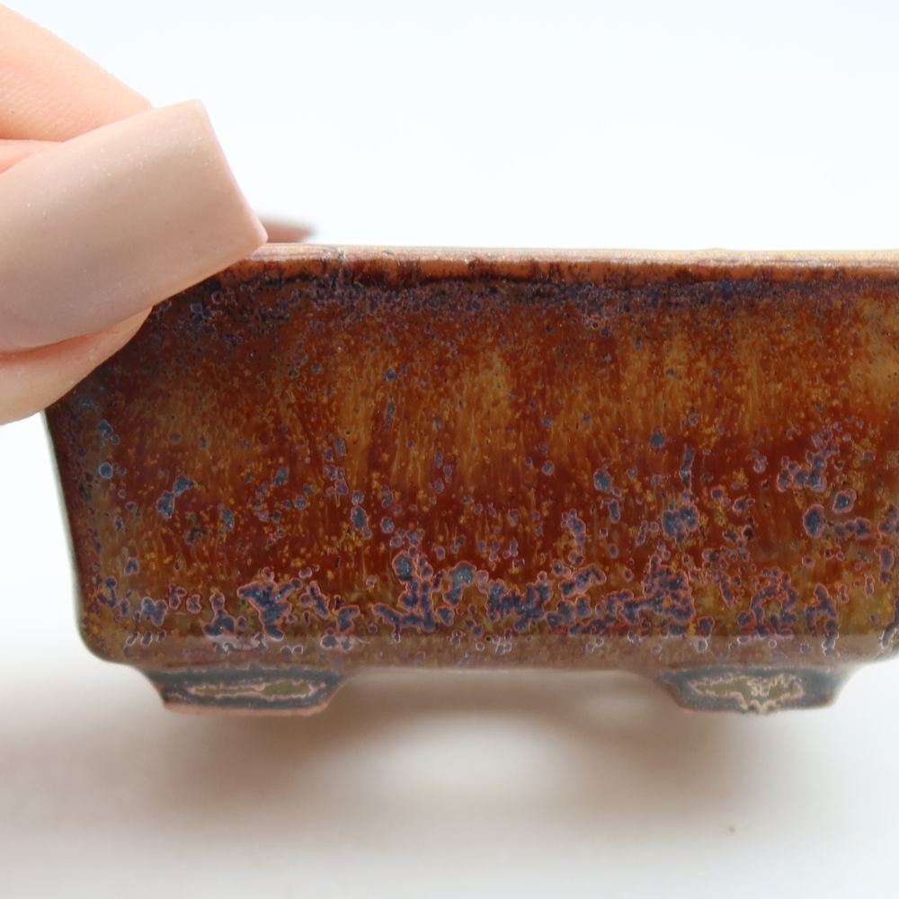 Ceramiczna miska do bonsai 7 x 7 x 3,5 cm, kolor brązowy