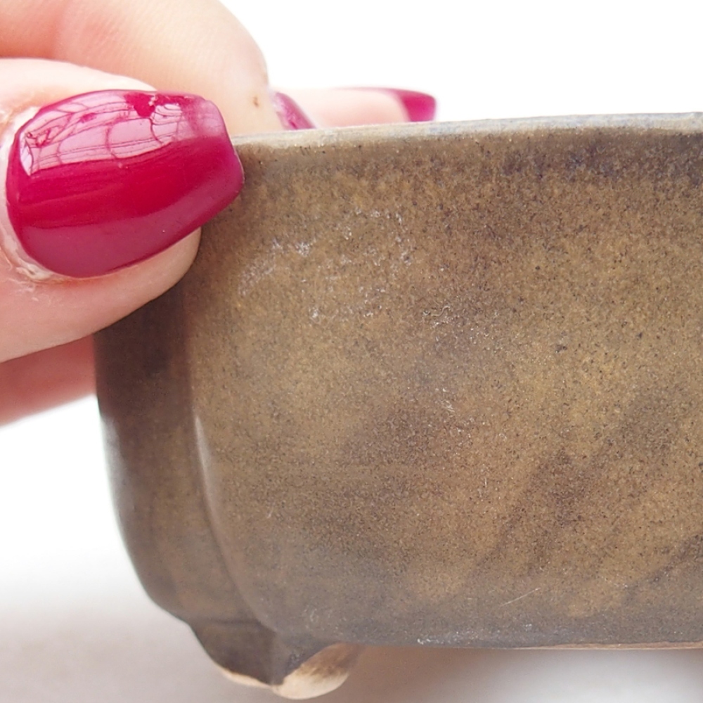 Ceramiczna miska do bonsai 8 x 7,5 x 3,5 cm, kolor brązowy